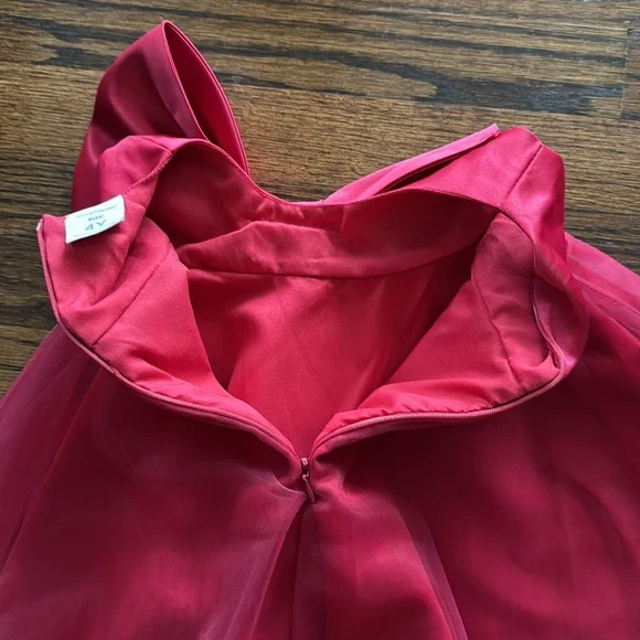 NWOT ~ BURGUNDY RED LARGE BOW FANCY DRESS ~ Sz 4 Child - Picture 4 of 10